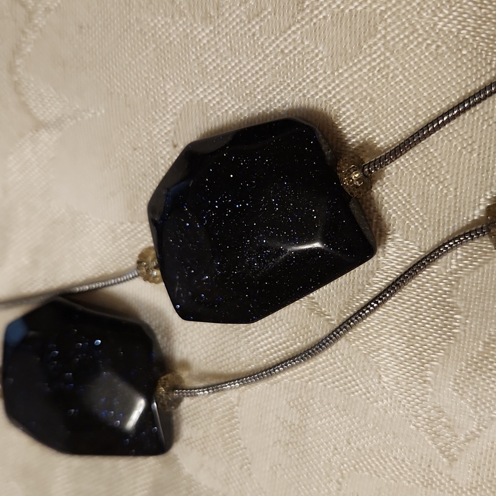 Chico's Silvertone & Blue Necklace